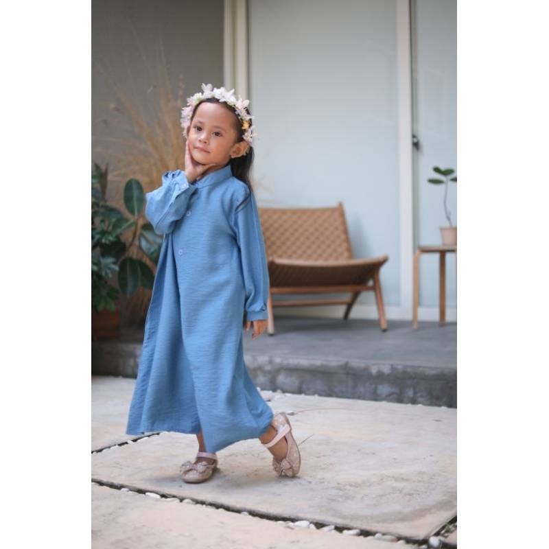 GEMYLA DRESS - Promo 10.10 Gamis kemeja long dress Anak Rok Outer Bayi Kids Dress Cewek Perempuan Katun  Murah 1-6 Thn