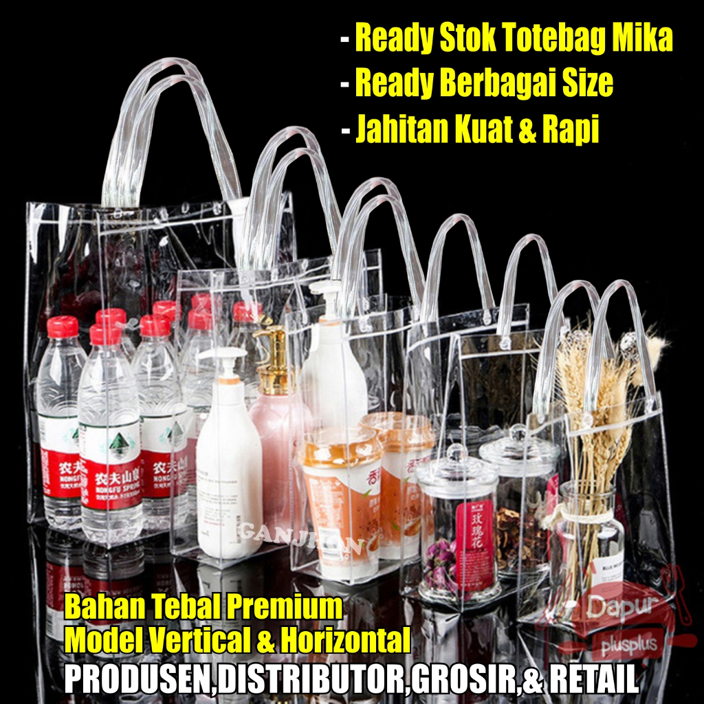 

Tas Mika PVC Polos | Goodie Bag Hampers | Gift Bag | Goody bag | Godiebag | Tote bag | Totebag