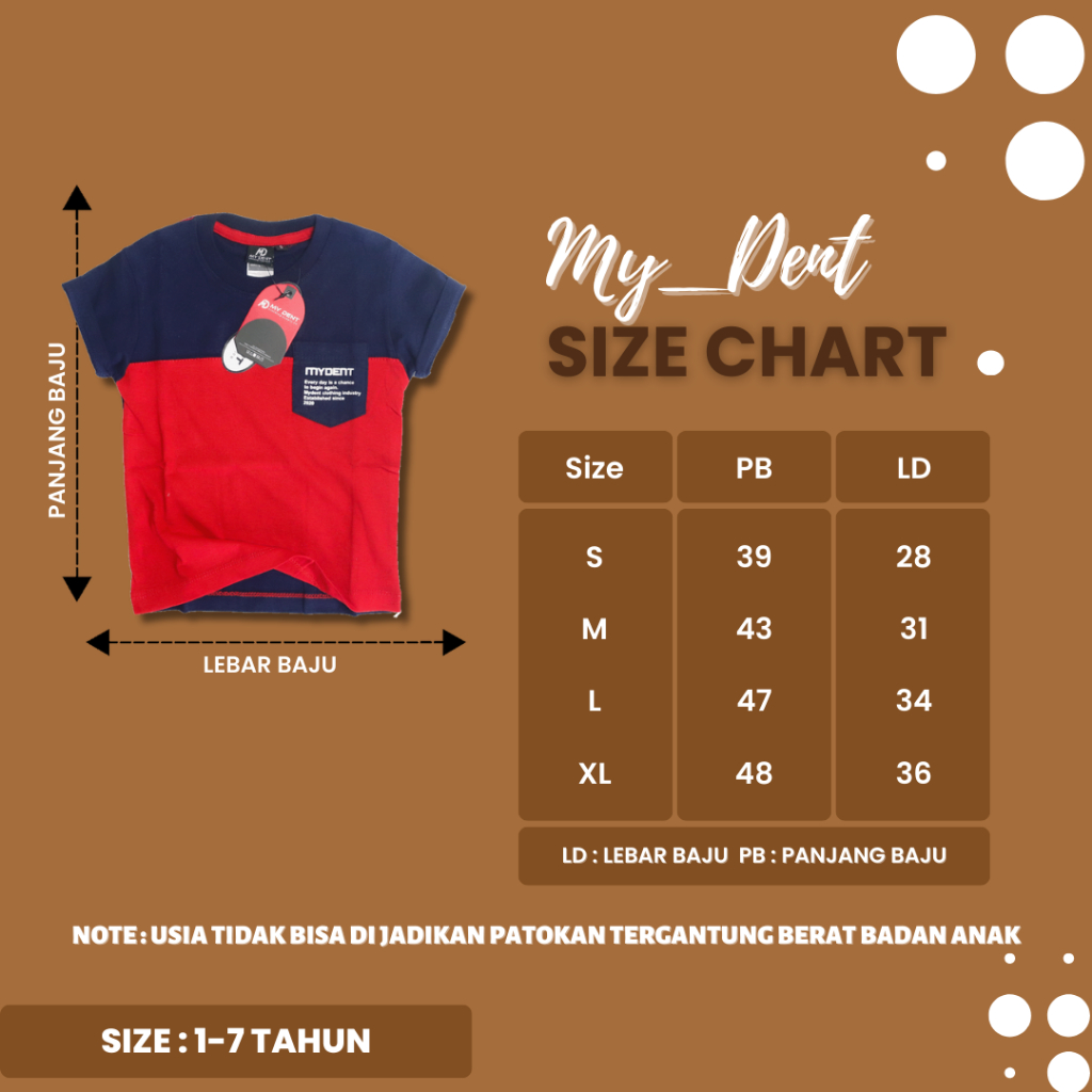 Baju Anak Laki Laki Distro Mydent Umur 1-17 Tahun Bahan Cotton 30S