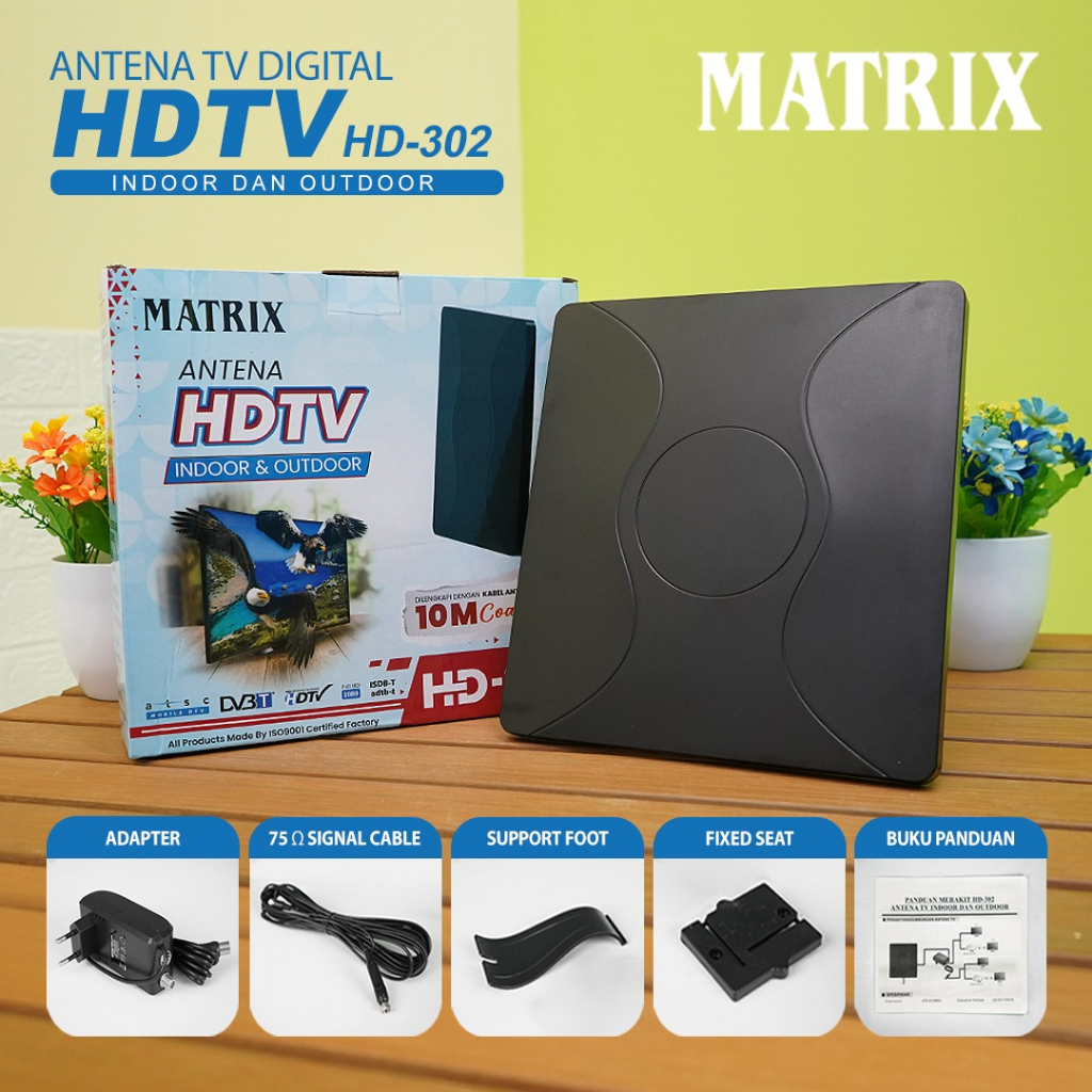 antena indoor antena tv digital indoor outdoor matrix hd 302