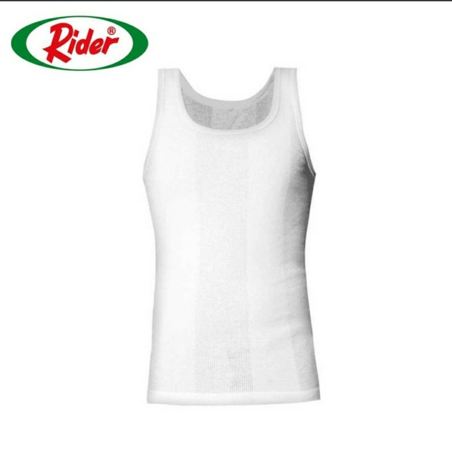 ISI 3 pcs - Kaos Dalam Singlet Kutang Pria Putih Katun - Rider R 123 B