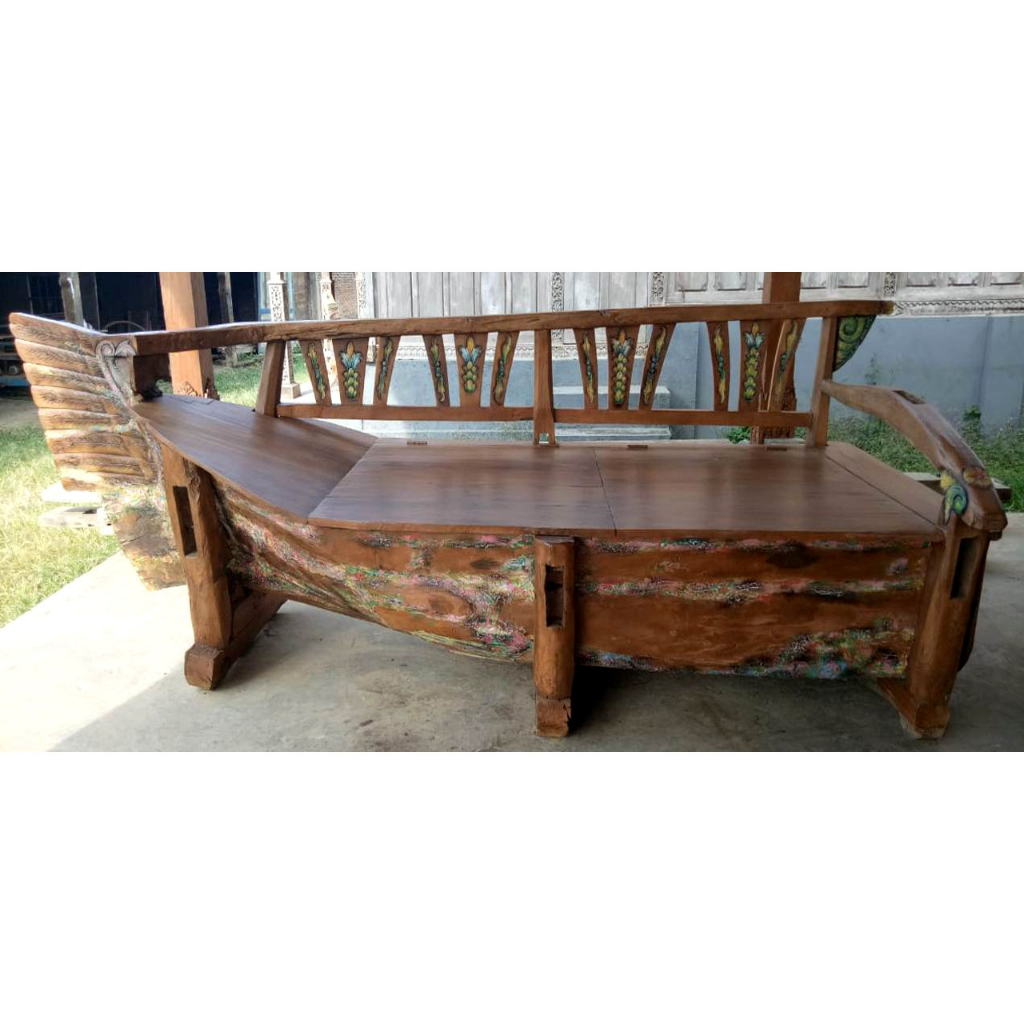 Furniture Antik Bangku / Sofa Kayu Jati Bekas Prau atau Kapal (G.33)