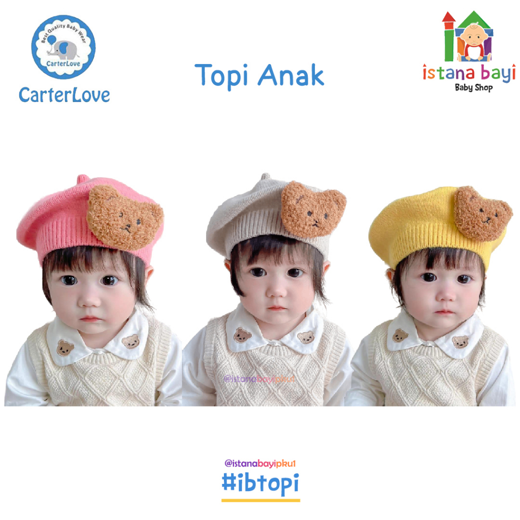 CARTERLOVE TOPI BARET BEAR UNISEX 5702-1 / KOREAN BABY HAT