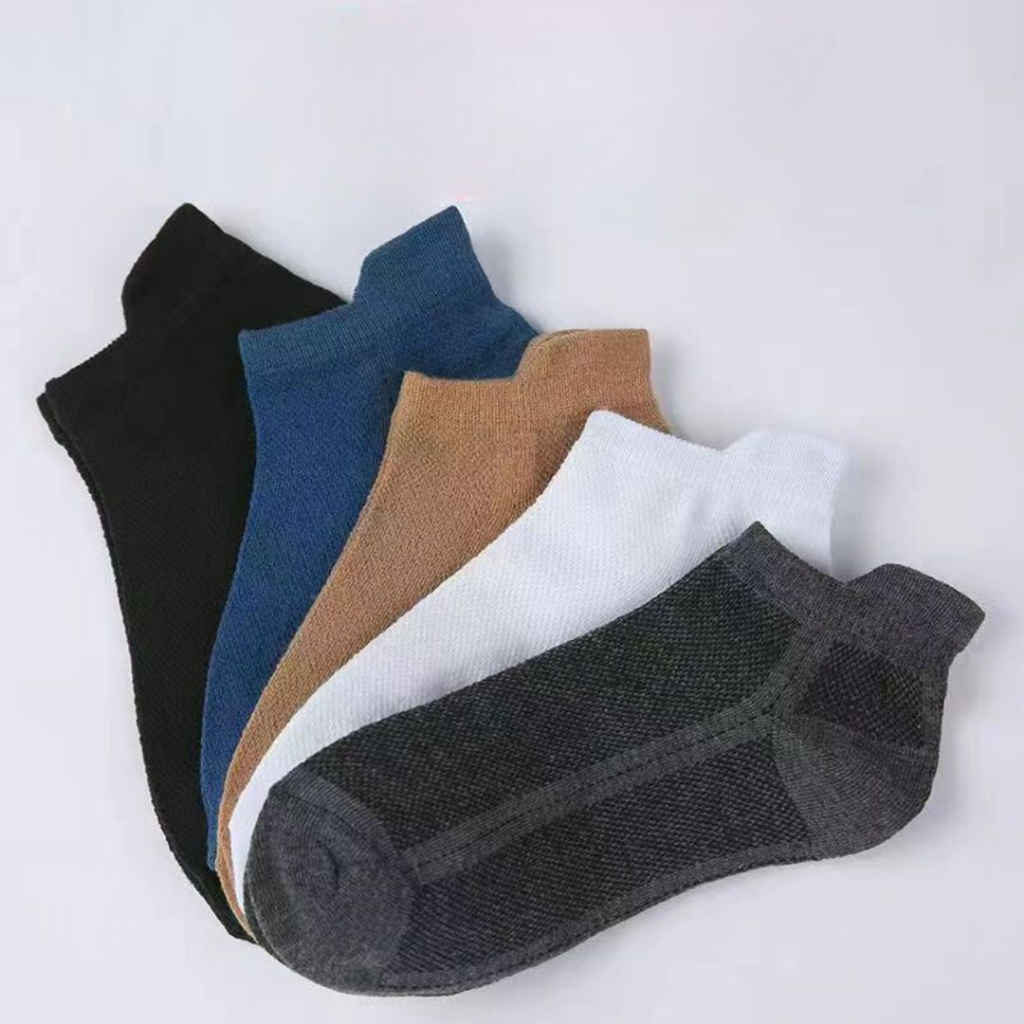 T&amp;Y Kaos Kaki Pendek Polos Unisex Semata Kaki Polos Garis Kaus Kaki Ankle Dewasa Pria Wanita Kode 6796 Short Socks Import