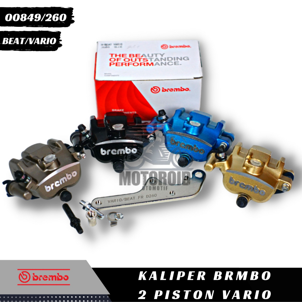 Kaliper Vario Colour Samurai Kiri Honda Piston Breket Piringan Besar 260mm Cnc 2019 125/150 Beat FI St 2P Caliper BRB