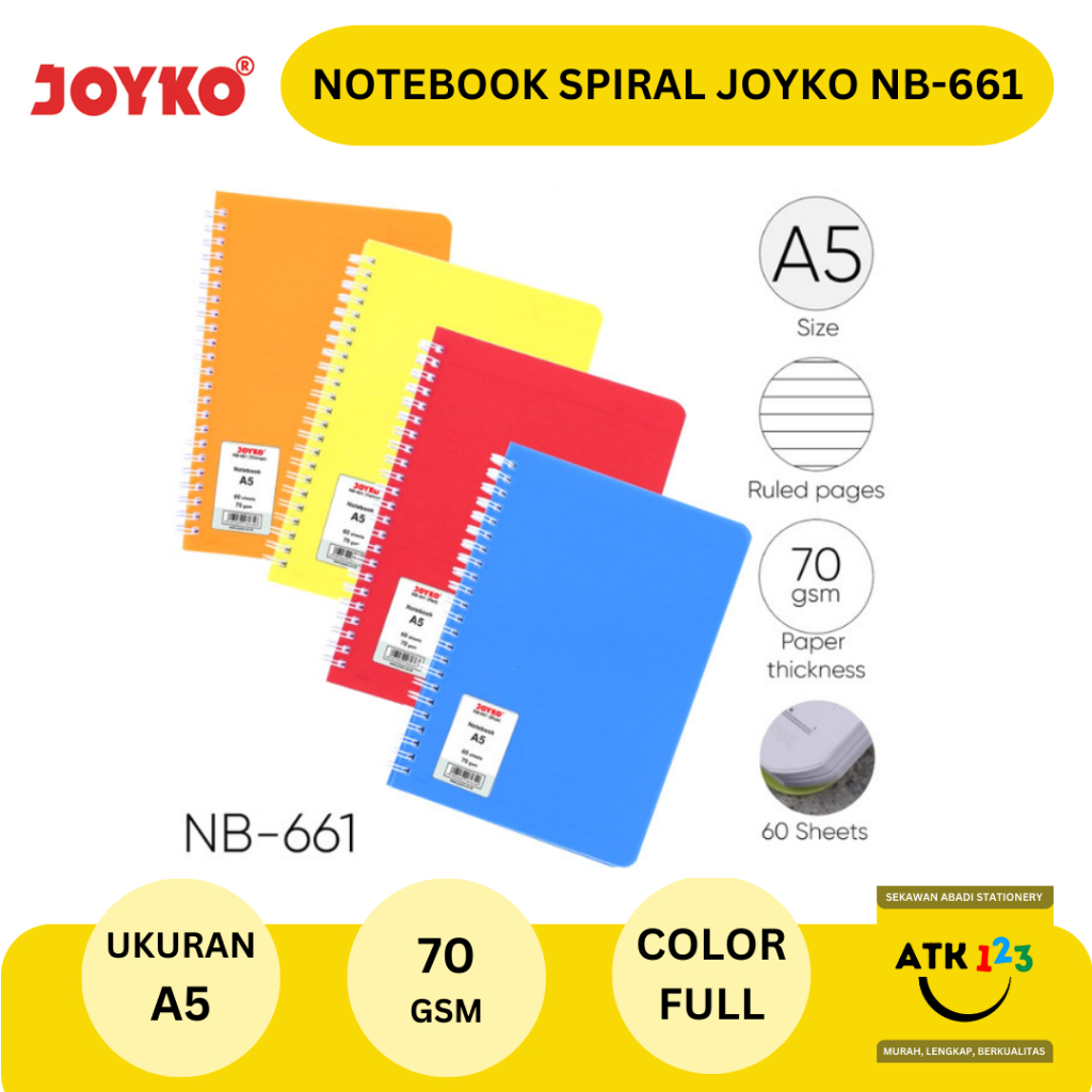 Buku Tulis Catatan / Diary / Notebook Bergaris Joyko A5 NB-661