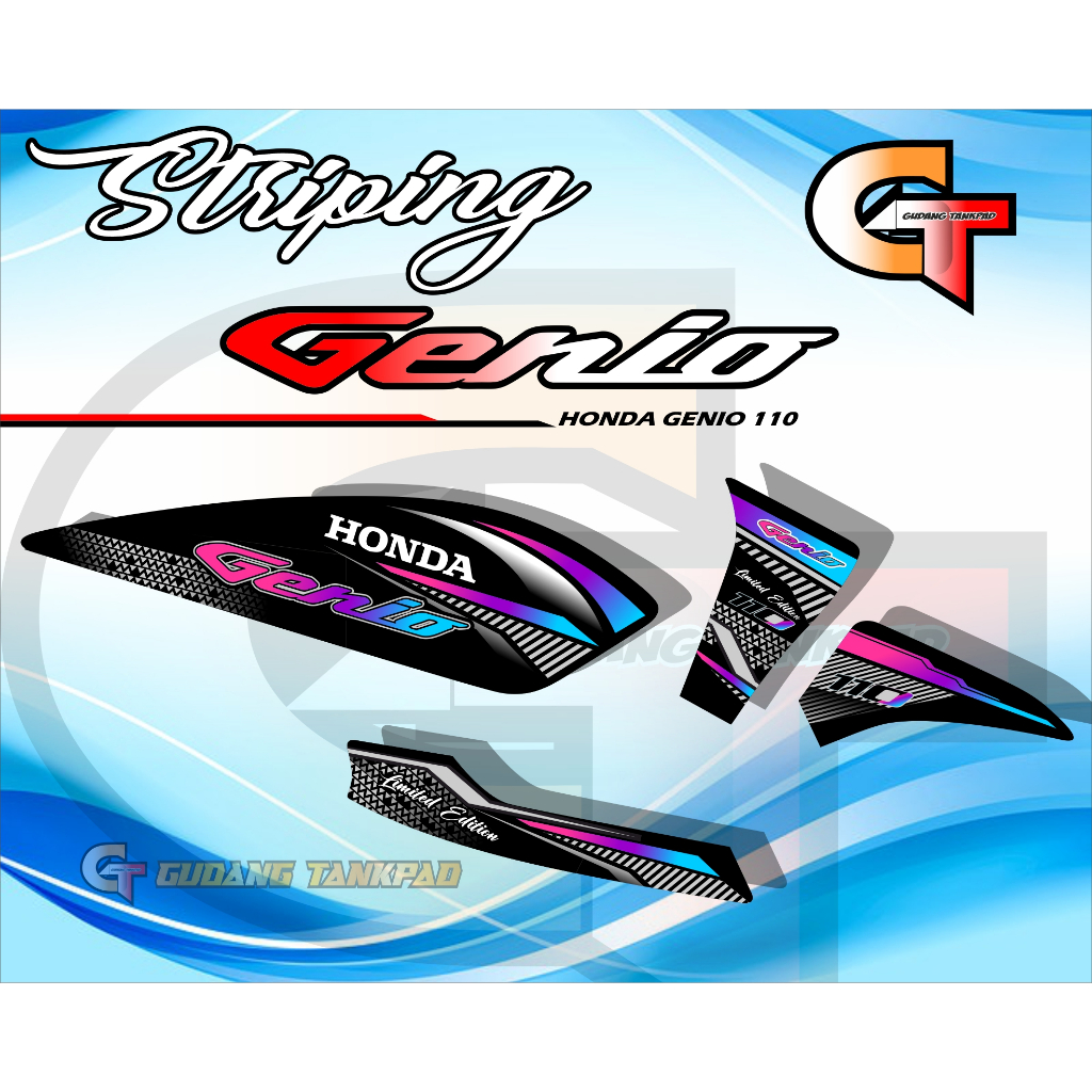 STRIPING VARIASI MOTOR HONDA GENIO 110 / VARIASI GENIO / STRIPING GENIO / STIKER VARIASI GENIO