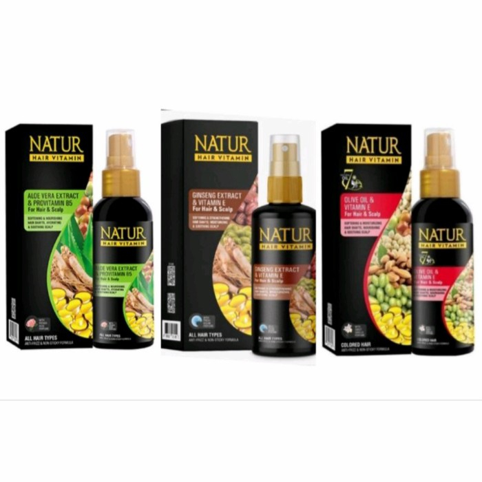 Natur Hair Vitamin Rambut Anti Lepek Natur Hair Gingseng Aloe Vera Olive