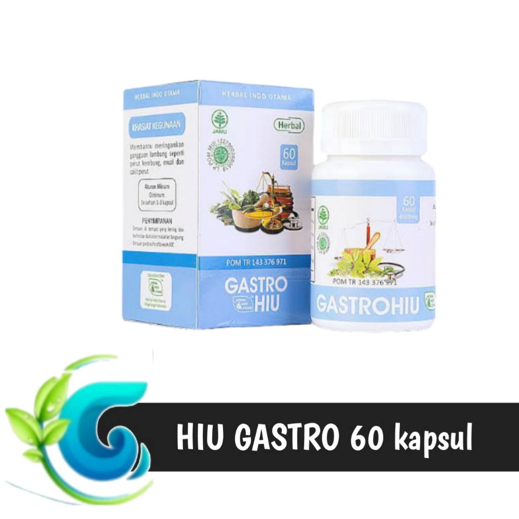 KAPSUL HERBAL GASTRO HIU HERBAL INDO UTAMA, OBAT ASAM LAMBUNG, OBAT MAAGH