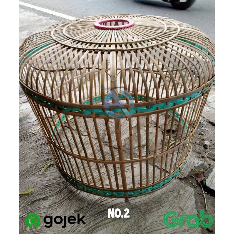 Kandang KURUNGAN ayam bambu No.2 model bulat kandang umbaran TERMURAH