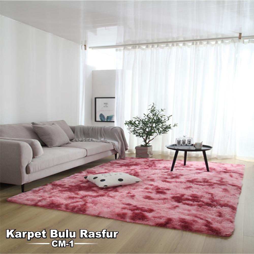 Disc Karpet Bulu Tebal Motif Tiedye Aestetic Karpet Rasfur Tebal