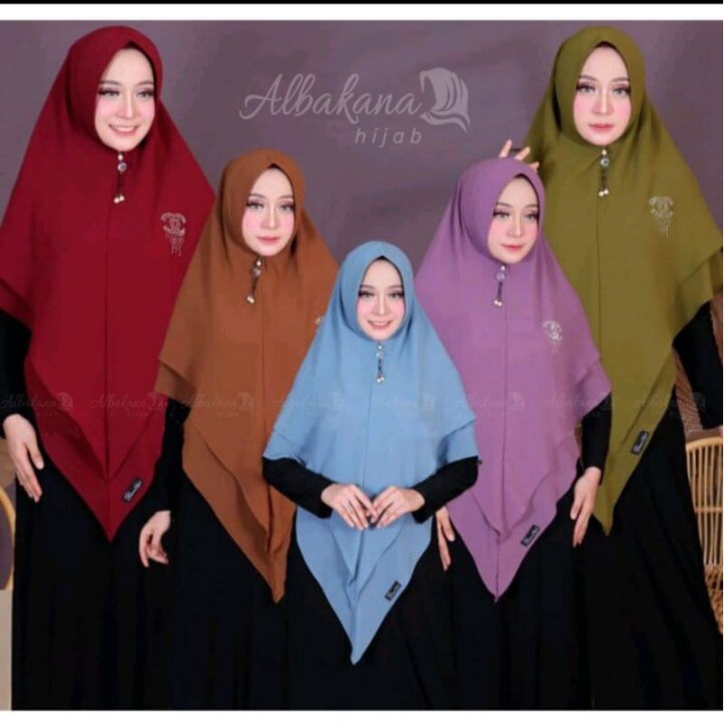 HIJAB KHIMAR 2 LAYER LANCIP, PAYET SWAROSKI, UKURAN JUMBO