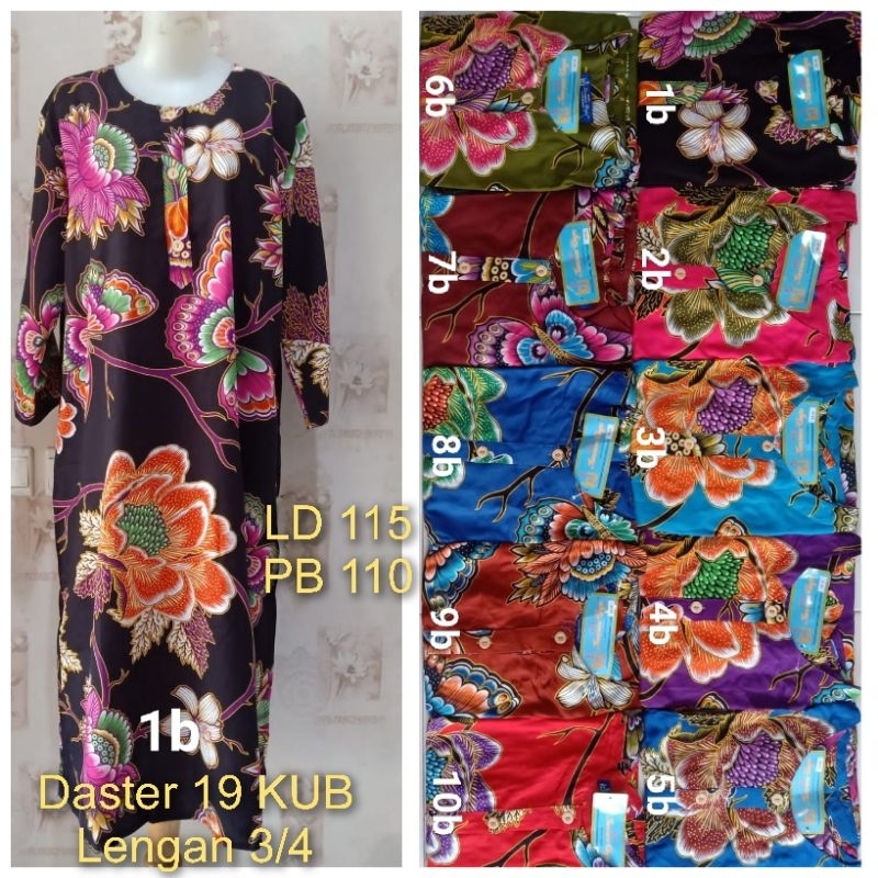 Kencana Ungu asli Daster 19 lengan 3/4 LD 115  lebel biru