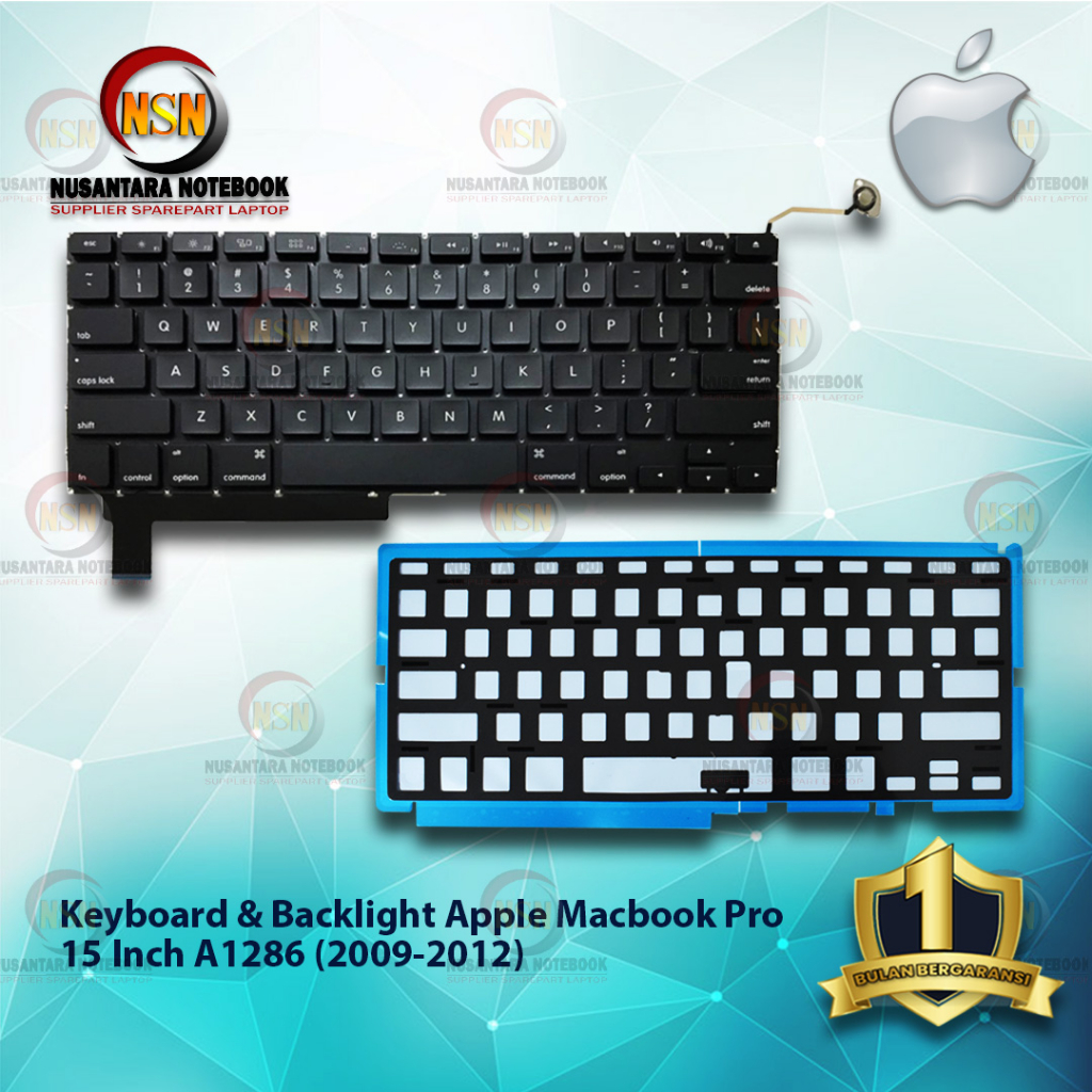 Keyboard + Backlight Apple A1286 US For Mac Pro 15” (MID 2009-2012)