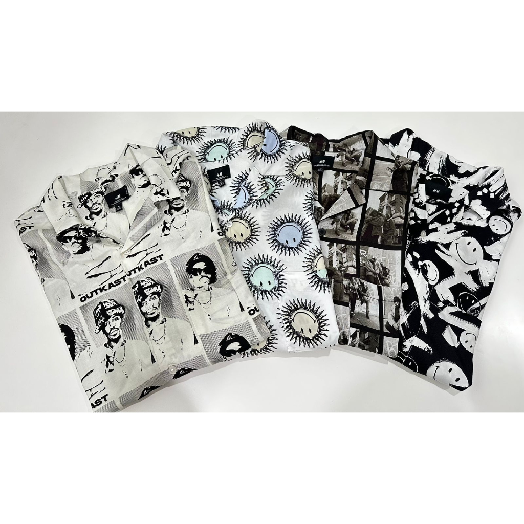 hm patterned cotton shirt