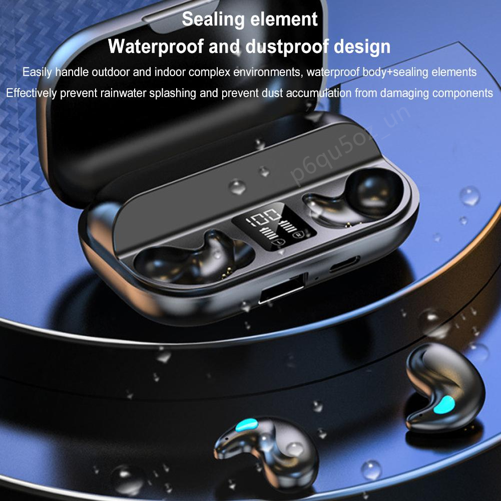 X57 Earphone Bluetooth 5.3 TWS HIFI Stereo Olahraga Nirkabel Mini Headset Tahan Air Tampilan Digital LED dengan Mikrofon