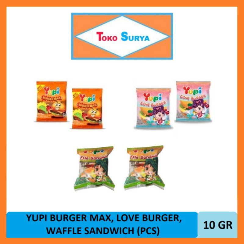 

Yupi Burger Max/Love Burger/Waffle Sandwich Gummy Candies (Pcs) 10 Gr