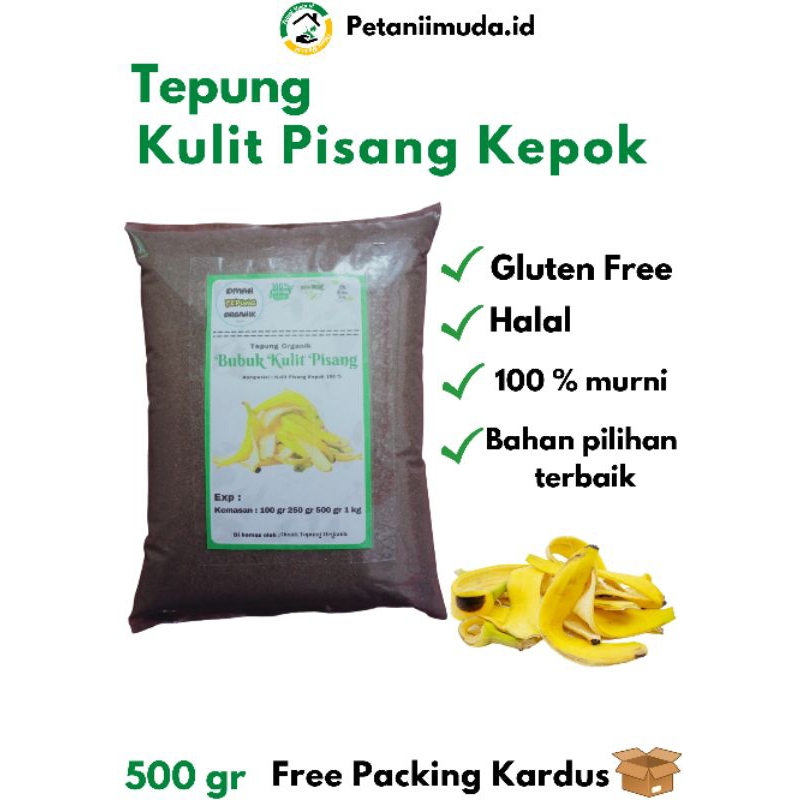 

Bubuk Kulit Pisang Kepok murni kemasan 500 gram/Tepung Kulit Pisang Kepok Murni kemasan 500 gram/Serbuk Kulit Pisang Murni kemasan 500 gram/Kulit Pisang Tanpa Campuran bahan apapun