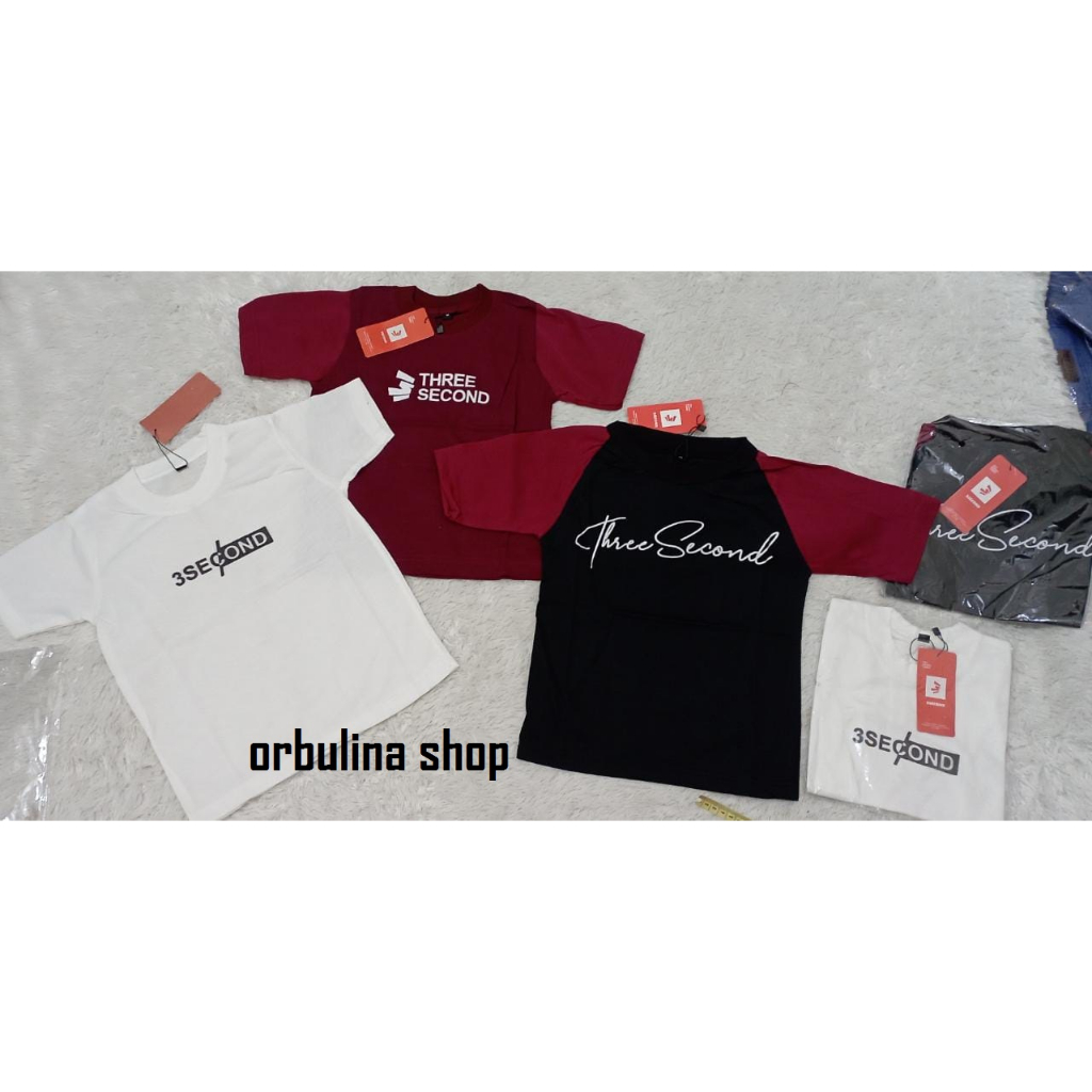 Kaos Anak Three Second Usia 3-6 Tahun Murah Meriah