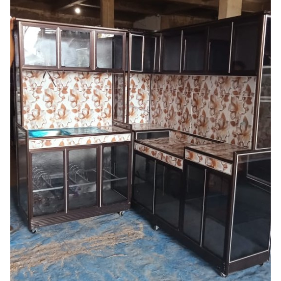 Almari piring, kitchen set alumunium, rak dapur