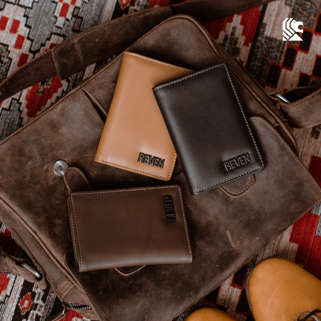 Dompet Lipat Kulit Pria Branded Reven Nebula Leather Wallet Model 3/4 Bahan 100% Kulit Sapi Asli Original Premium Cowok Keren Terbaru