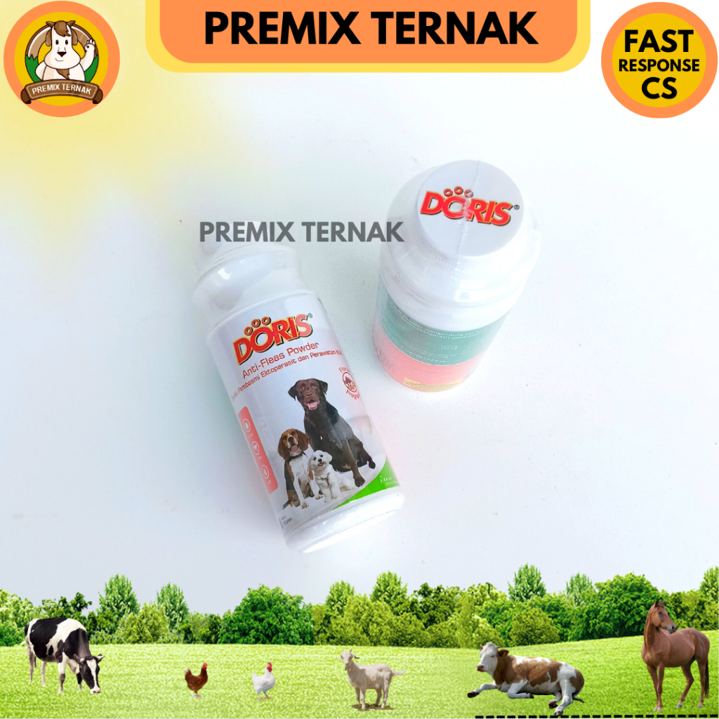 BEDAKA DORIS ANTI FLEAS POWDER 100 gram - Bedak Pembasmi Kutu Anjing Ampuh