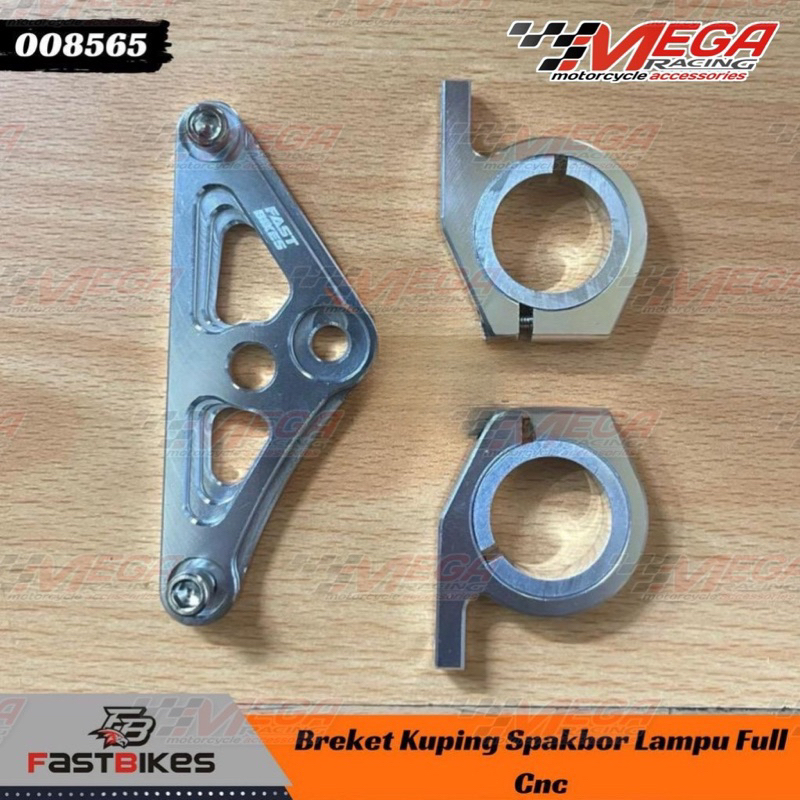 Breket Kuping Lampu Depan CNC A 31 As 33 Fastbikes Pangkon Lampu Bracket Kupingan Lampu Pesek Cincin Headlamp QQ Ring Motor Gl Megapro CB Gl100 Tiger Versa Cbr Mp Mono Ninja R RR Vixion Scorpio Dll