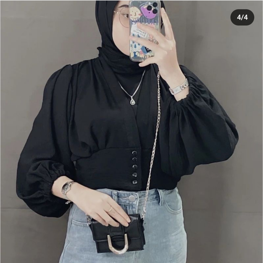 ATASAN WANITA TOP BLOUSE // BIANCA SEMI OUTER CRINCLE