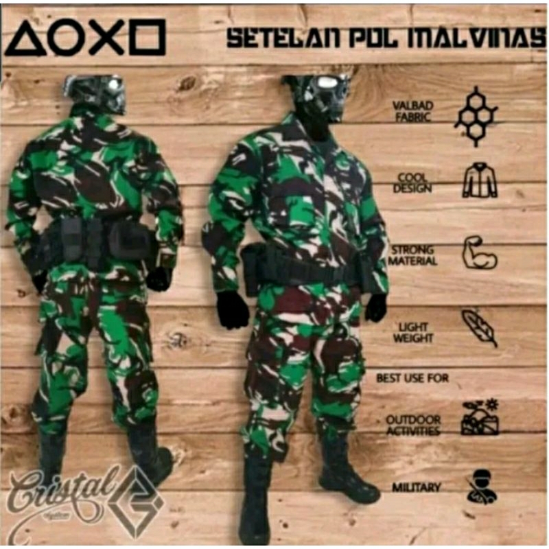 SETELAN BAJU PDL MALVINAS TNI DINIR PREMIUM VELBED TEMPUR PDL LUMPUR