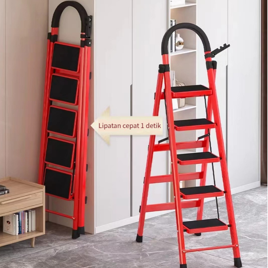 Furnibest Tangga Lipat Besi Tangga Lipat 3/4/5 Step Ladder