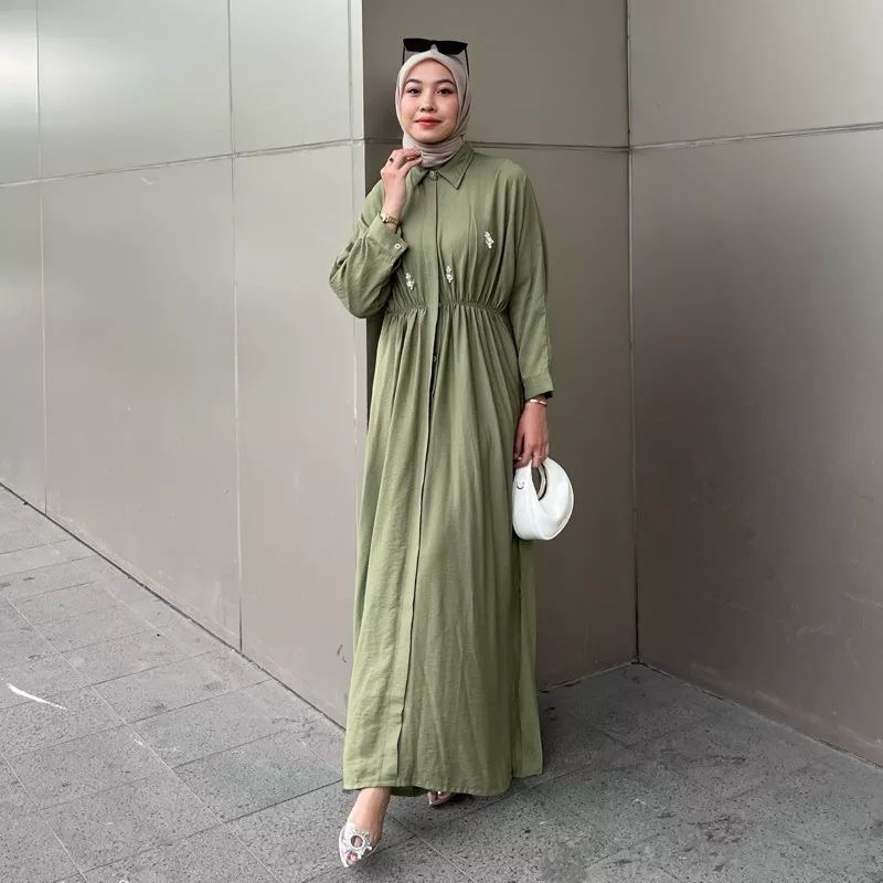 Moana Dress / Gamis Kerut Polo Linen