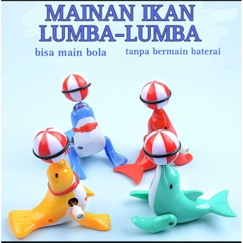 Mainan Ikan Lumba-Lumba Main Bola Mainan Tanpa Baterai Mainan Anak 3-6tahun Mainan Lucu