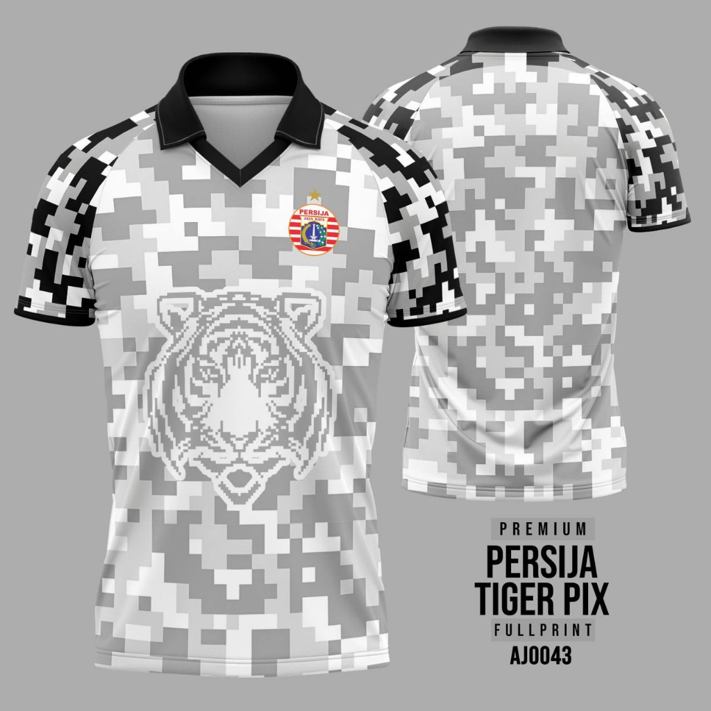 Jersey Persija Tiger Pix-Putih ada size jumbo