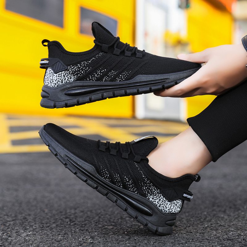 Mainland Sepatu Sneakers Pria Fashion Sport Olahraga Bahan Flyknit Comfortable Shoes MR155