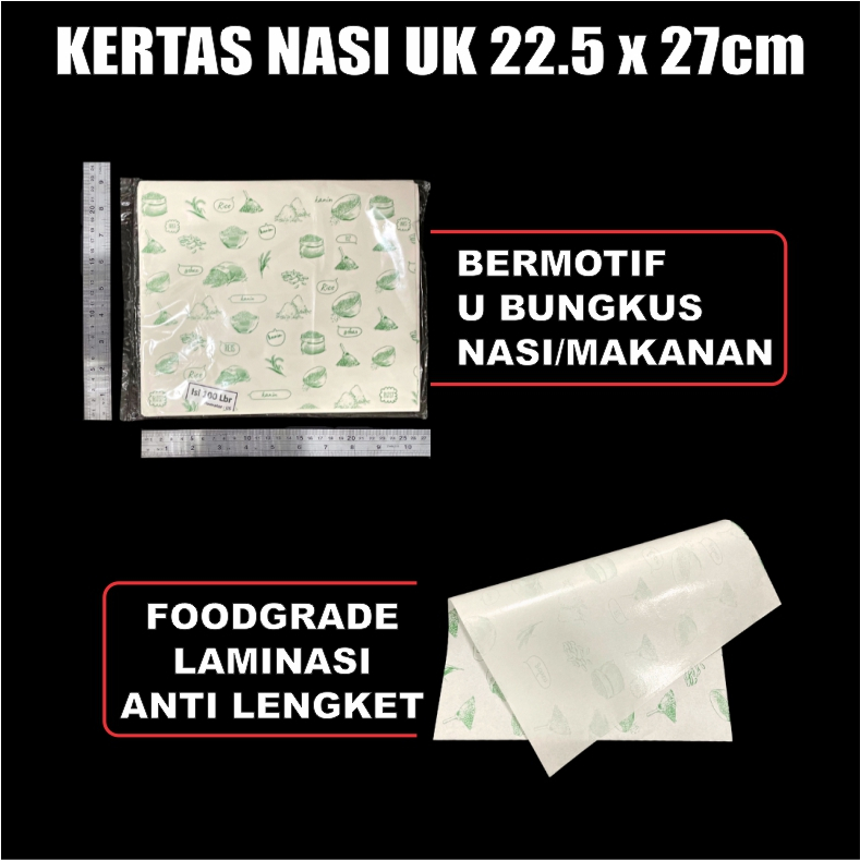 Kertas Nasi kfc Laminasi Motif Per Pack Pembungkus Anti Lengket Murah