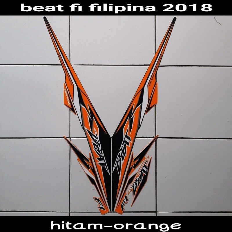 striping honda beat fi filipina 2018 warna hitam orange