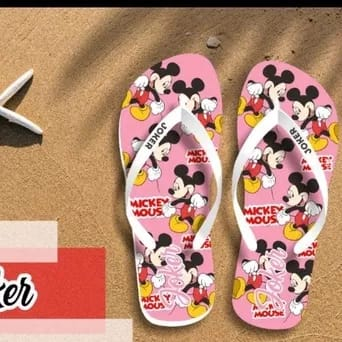 sandal jepit mickey mouse sandal karakter printing wanita dewasa