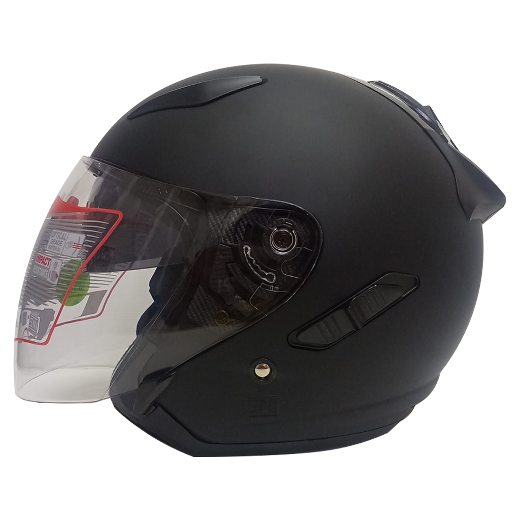 Helm Shell Rover Solid Black Doff Helm Double Visor Original