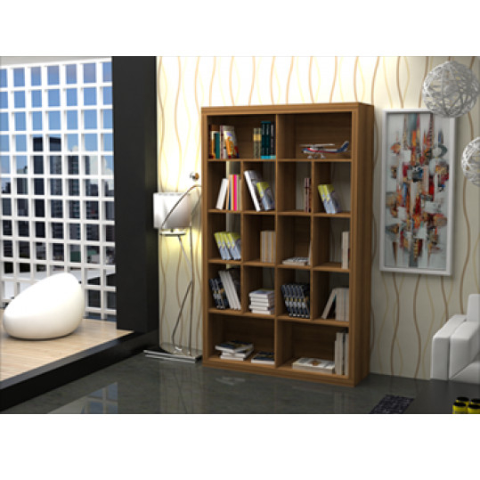 Rak Buku Kayu 4 Bidang