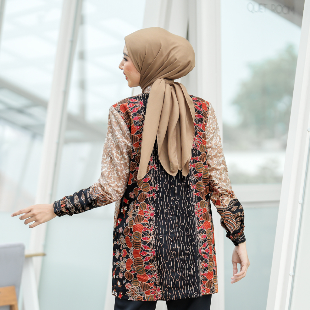 Gayatri Tunik Batik Wanita Modern Batik Kerja Kantor Wanita