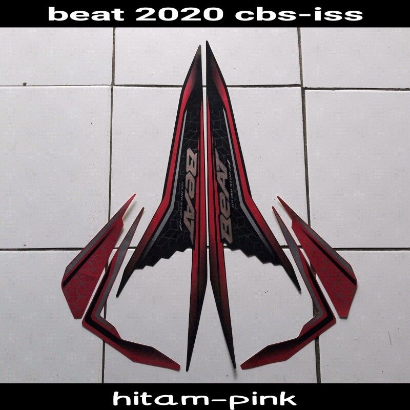 striping honda beat cbs iss 2020 warna hitam pink