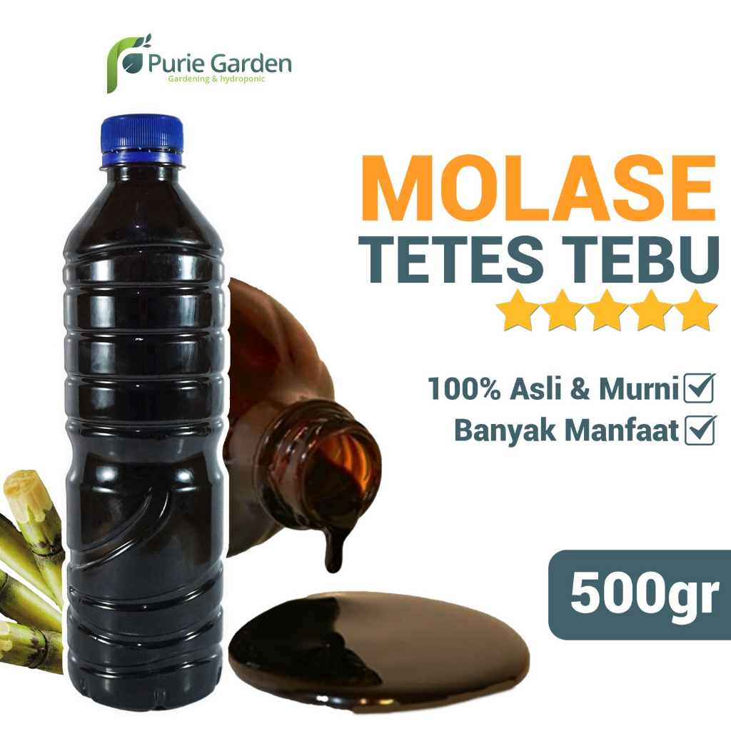 Molase Tetes Tebu Murni Asli 100% Kemasan Botol 500gram