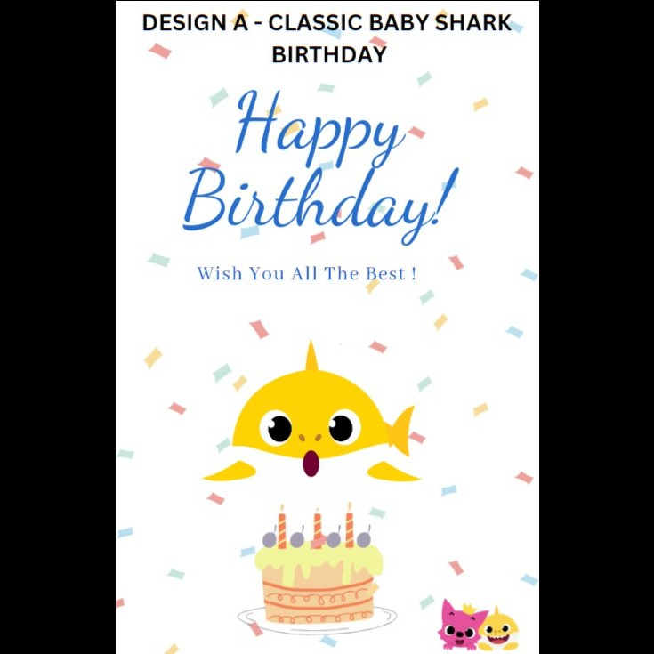 Birthday card/ kartu ucapan ulang tahun pinkfong baby shark anak lucu hadiah ulang tahun anak