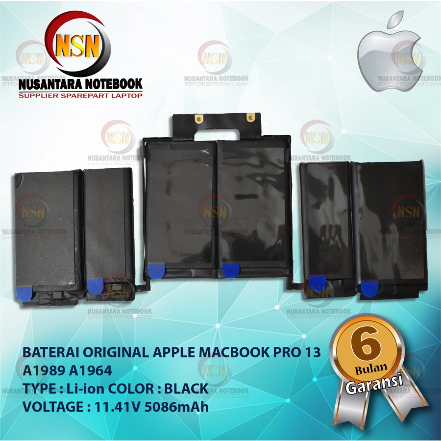 Baterai Apple OG Mac Pro 13 Inch A1989 A1964 11.41V 5086mAh