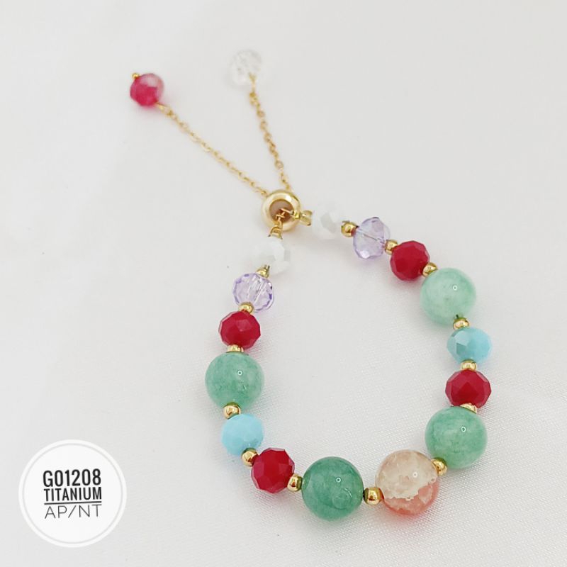 Gelang serut titanium kristal G01208