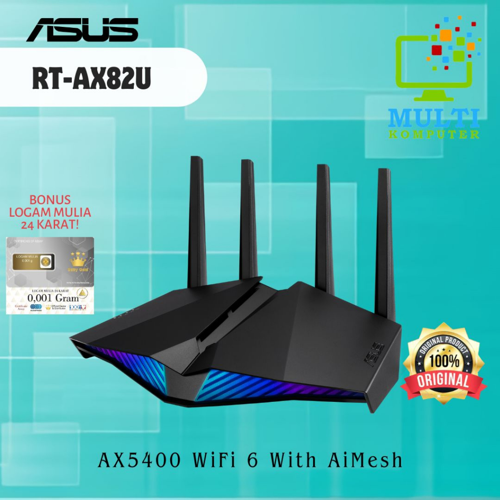 Router ASUS RT-AX82U AX5400 WiFi 6 With AiMesh AX 5400 WIFI6 Wireless