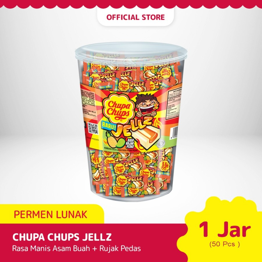 1 Toples Chupa Chups Jellz Rasa Rujak Pedas 50 Butir