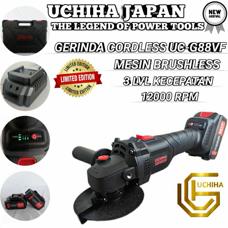GERINDA CORDLESS UCHIHA 88V GERINDA BATERAI GERINDA TANGAN MESIN GURINDA TANGAN GRINDA TANGAN MURAH