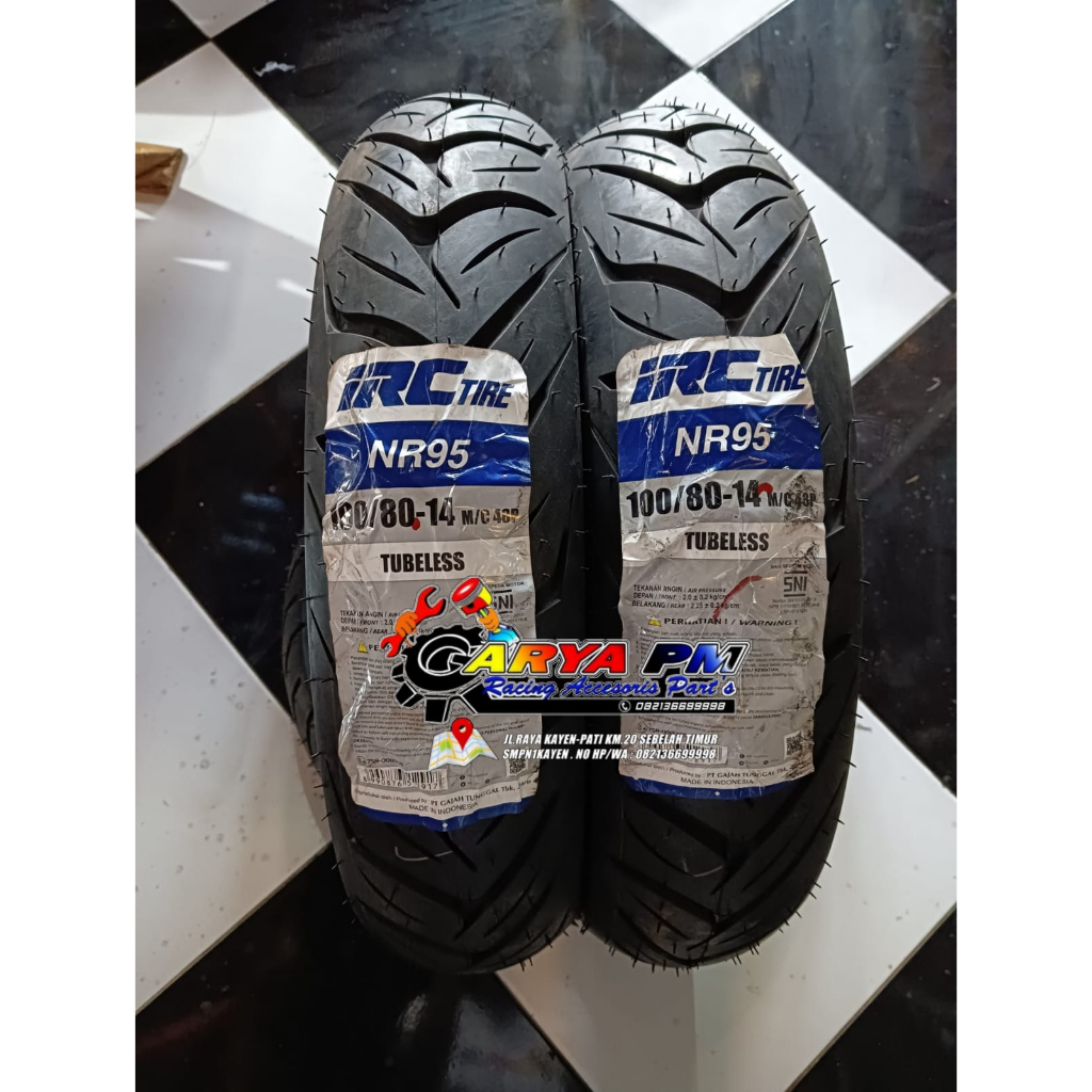 BAN LUAR MOTOR IRC NR95 100/80-14 TUBELESS MATIC VARIO 150