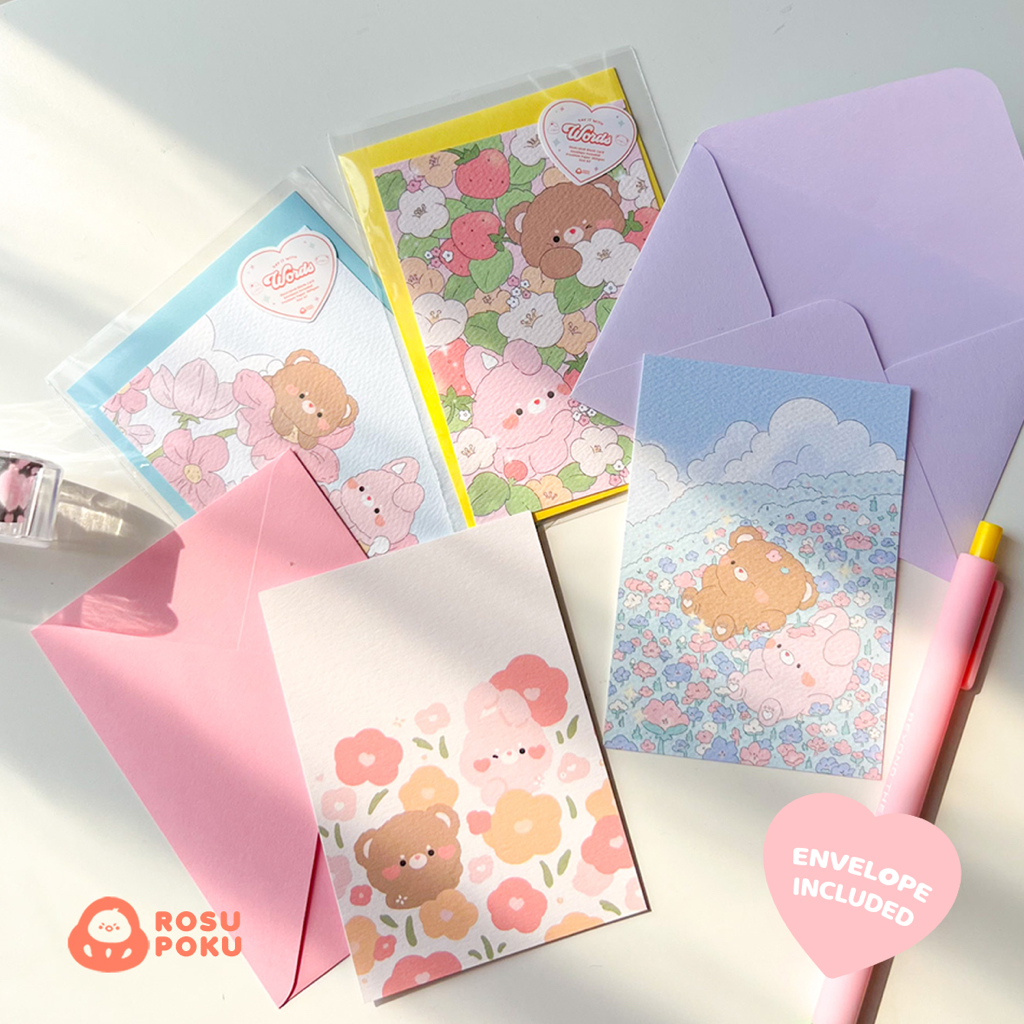

Rosupoku Mini Greeting Card — Floral Theme